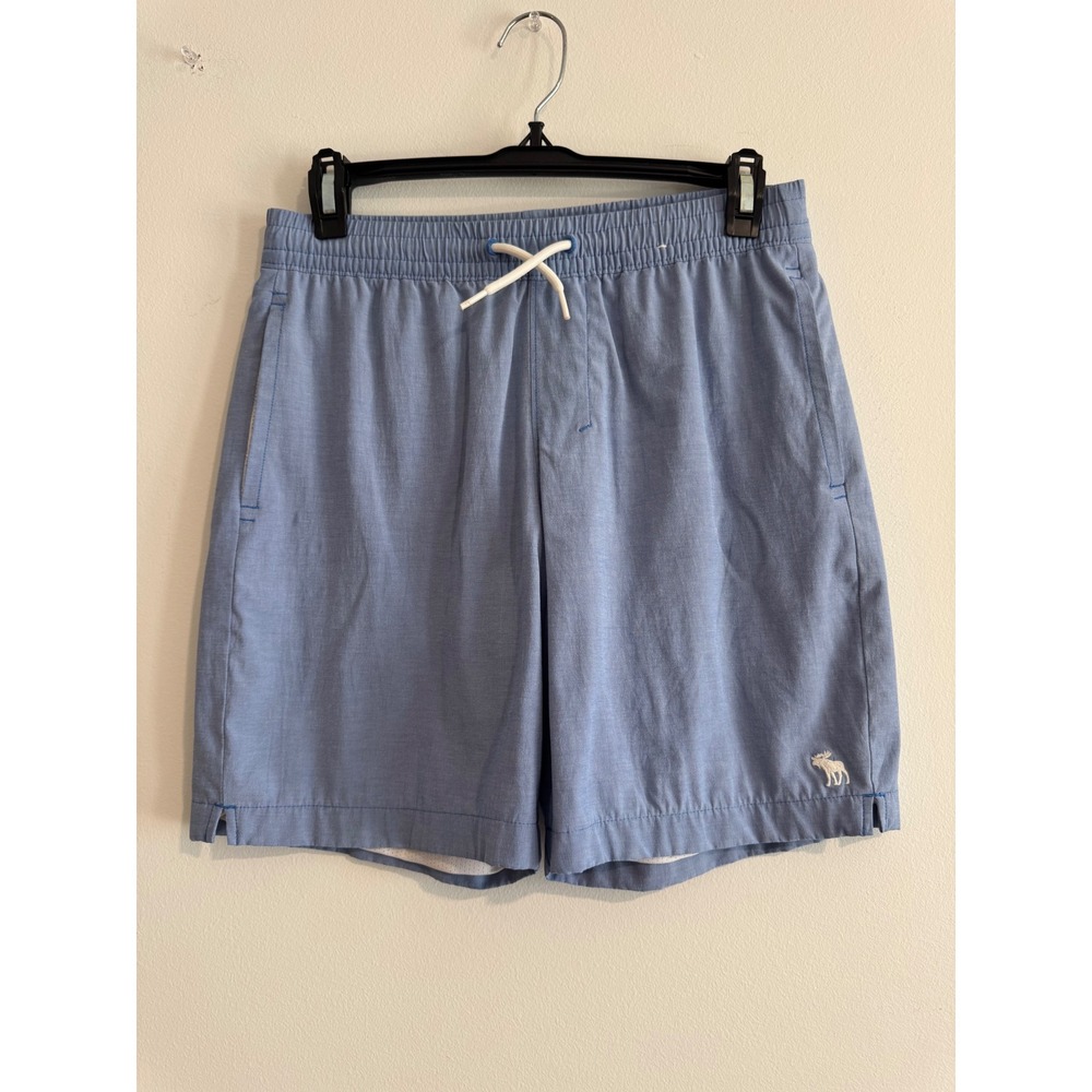 Abercrombie Kids Swim Trunks Boys 13/14 Light Blue Mesh Lined Drawstring shorts